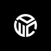 pwc lettera logo design su sfondo nero. pwc creative iniziali lettera logo concept. disegno della lettera pwc. vettore