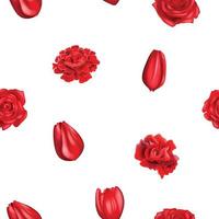 fiore rosso testa seamless pattern sfondo 3d illustrazione vettoriale