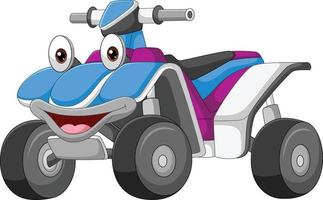 mascotte sorridente della bici del atv del fumetto vettore