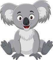 cartone animato divertente piccolo koala seduto vettore