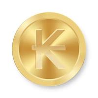 moneta d'oro di kip concetto di valuta web internet vettore