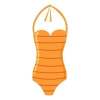 costume da bagno donna arancione con illustrazione vettoriale strisce isolato