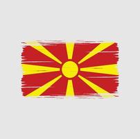 pennellate della bandiera della macedonia del nord. bandiera nazionale vettore