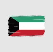 pennellate della bandiera del kuwait. bandiera nazionale vettore