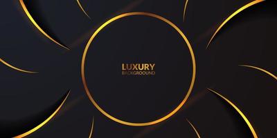 lusso elegante premium nero scuro con accento dorato decorazione banner sfondo per il modello del premio del vincitore vettore