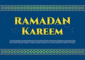 sfondo della cartolina d'auguri di ramadan kareem su colore blu. vettore