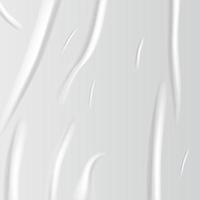carta incollata con effetto stropicciato trasparente bagnato su fondo grigio. struttura stropicciata del modello del manifesto di carta bagnata bianca. mockup di poster vettoriali realistici.