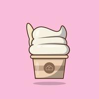 illustrazione dell'icona del fumetto della tazza di gelato