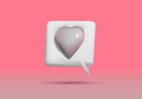 illustrazione vettoriale 3d ama l'icona del cuore