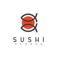 modello di logo sushi, simbolo di cibo giapponese vettore