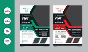 moderni modelli di volantini per palestra fitness con illustrazioni layout vettoriali per modello