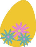 uovo colorato per pasqua con fiori vettore