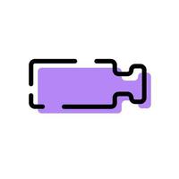 design piatto dell'icona di registrazione della fotocamera viola carino per l'illustrazione vettoriale dell'etichetta dell'app