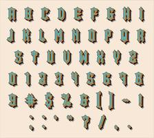 effetto carattere vintage. set di lettere maiuscole e numeri. carattere di illustrazione vettoriale. vettore