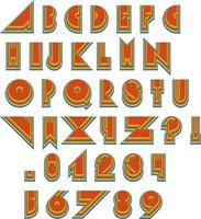 lettera alfabeto testo effetto colori retrò stile vettore