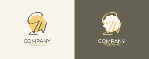 design del logo iniziale g e w in uno stile di scrittura elegante e minimalista. logo o simbolo della firma gw per matrimonio, moda, gioielli, boutique e identità aziendale