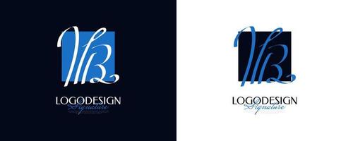 design del logo iniziale h e b in uno stile di scrittura elegante e minimalista. logo o simbolo della firma hb per matrimonio, moda, gioielli, boutique e identità aziendale vettore