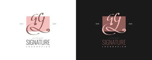 design del logo iniziale g e y in uno stile di scrittura elegante e minimalista. logo o simbolo della firma gy per matrimonio, moda, gioielli, boutique e identità aziendale vettore