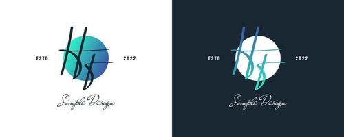 design del logo iniziale h e f con uno stile di scrittura elegante e minimalista. logo o simbolo della firma hf per matrimonio, moda, gioielli, boutique e identità aziendale vettore