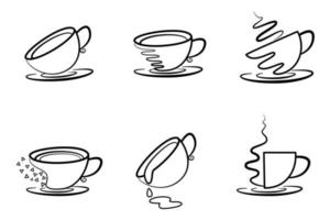 illustrazione vettoriale simbolo dell'icona della tazza di caffè su sfondo bianco