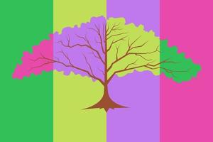 illustrazione del concetto di albero arcobaleno, creativo con colori naturali vettore