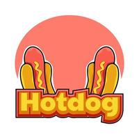 delizioso modello di progettazione logo hotdog vettore