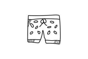 carino doodle pantaloni lne art icona estiva vettore