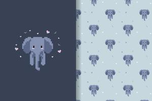 vettore di pixel art modello elefante