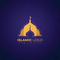 concetto creativo minimal ramadan e eid mubarak logo islamico design vettore