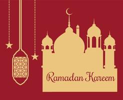 ramadan mubarak kareem disegno astratto illustrazione vettoriale marrone con sfondo rosso