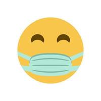 emoji con icona vettore maschera isolata su sfondo bianco