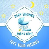 modello di biglietto d'invito per baby shower vettore