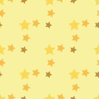 modello senza cuciture con stelle gialle e arancioni su sfondo giallo chiaro per plaid, tessuto, tessuto, vestiti, carte, cartoline, carta scrapbooking, tovaglia e altre cose. immagine vettoriale. vettore