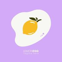 disegno del logo uovo di limone vettore