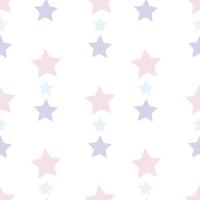 motivo senza cuciture con stelle rosa pastello, viola e blu su sfondo bianco per plaid, tessuto, tessuto, vestiti, carte, cartoline, carta scrapbooking, tovaglia e altre cose. immagine vettoriale. vettore