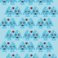 carino divertente acqua goccia d'acqua su sfondo blu.vettore cartone animato kawaii personaggio illustrazione design