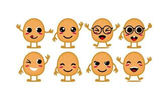 carino sorridente divertente set di patate collection.vector piatto cartone animato faccia personaggio mascotte illustrazione .isolato su sfondo bianco vettore