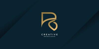 logo creativo dorato con iniziale b, unica, lettera b, vettore premium parte 7