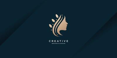 logo donna con concetto unico creativo per azienda, affari, bellezza, spa premium vettore parte 1