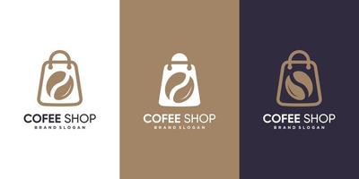 logo della caffetteria con vettore premium di concetto minimalista moderno