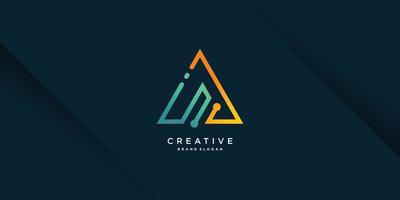 tecnologia del logo creativo con parte vettoriale premium a forma di triangolo 6