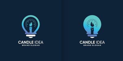 modello di logo idea candela con vettore premium di concetto astratto creativo