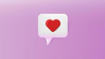 messaggio di bolla di discorso di amore rosso stile 3d vettore