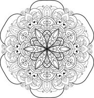 mandala fiore circolare su bianco vettore libero