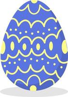 simpatico uovo di Pasqua blu. illustrazione vettoriale di uova decorative di Pasqua per le vacanze cristiane di primavera. tradizionale decorazione pasquale.