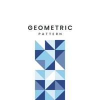 design minimale di trame di mosaico geometrico su forme di groviglio blu su sfondo bianco con testo, design del motivo geometrico utilizzato in background, pacchetti, sfondi, textliles, design del modello vettore
