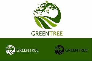 disegno del logo dell'albero verde vettore