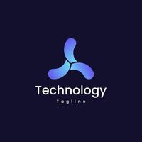 tecnologia moderna sfumatura logo colorato vettore