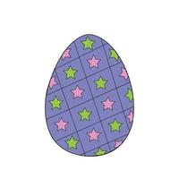 vettore di uovo di Pasqua con motivo a stella colorato