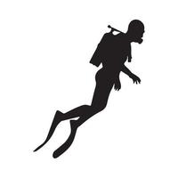 scuba diving silhouette art vettore